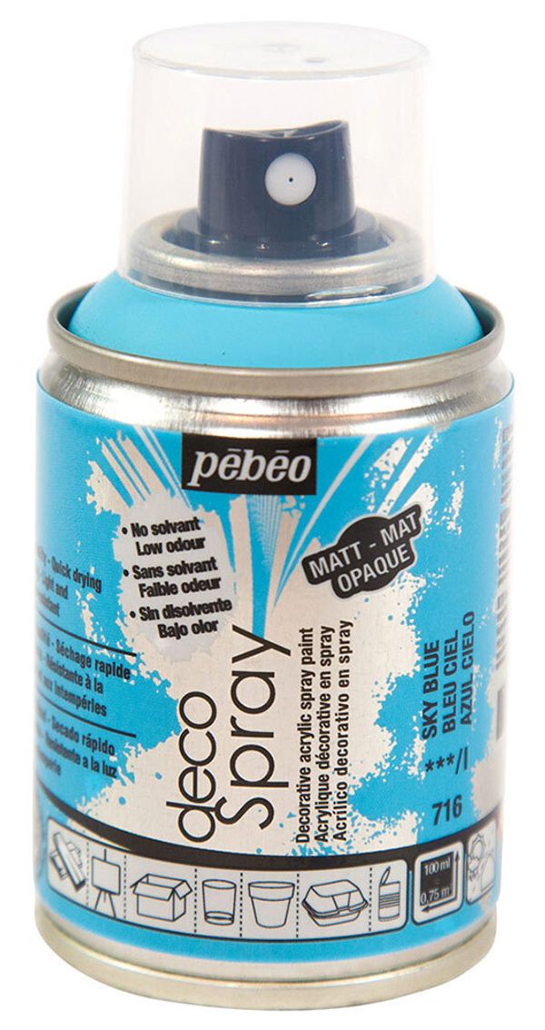 Краска на водной основе аэрозольная decoSpray 100 мл, 093716 небесно-голубой, Pebeo