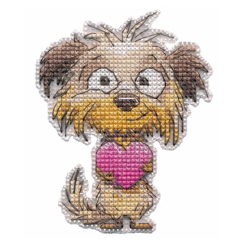 Набор для вышивания нитками Овен 1723, Магнит. Верное сердце 7,5х9,5 см