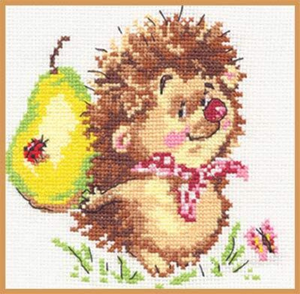 Набор для вышивания нитками Риолис, Ежик, 13х13 см