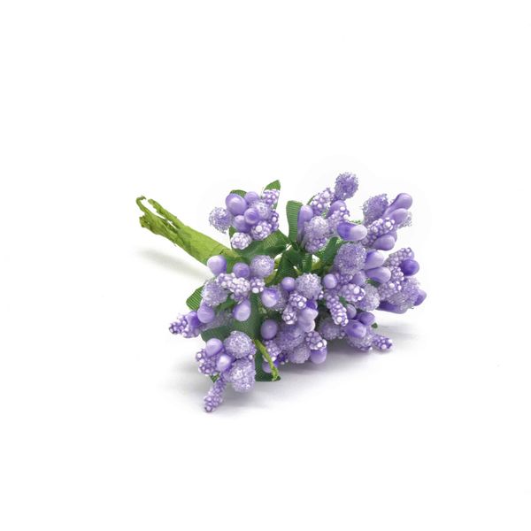 Цветы искусственные декоративные 2см (12 штук) (фиолетовый)