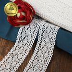 Кружево вязаное (тесьма) 40 мм, диз. 299, цв.02 белый, уп. 25 м, Kruzhevo