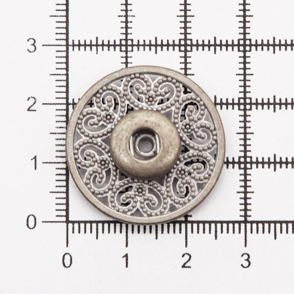 Кнопка пришивная металл ⌀27.0 мм, металл, White, уп.10 шт