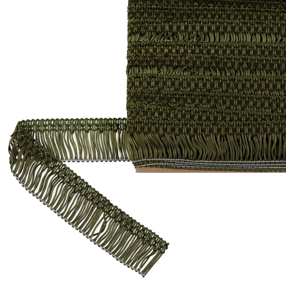 Бахрома отделочная 35.0 мм / 16 метров, 079 хаки, Gamma А-06