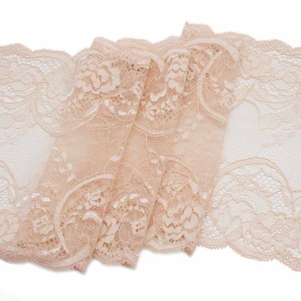 Кружево бельевое эластичное 180 мм / 10 м, телесный