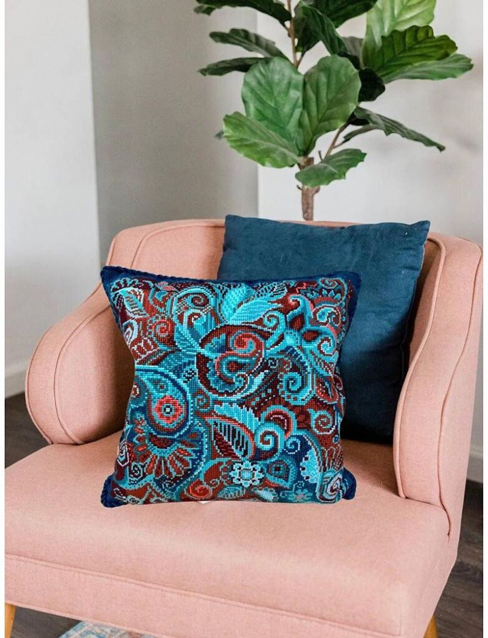 Набор для вышивания нитками Риолис 2183, Подушка Персидские узоры, 40х40 см