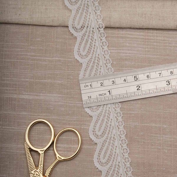 Кружево эластичное (стрейч) 30 мм / 22.86 метра, белый, 3AR2755