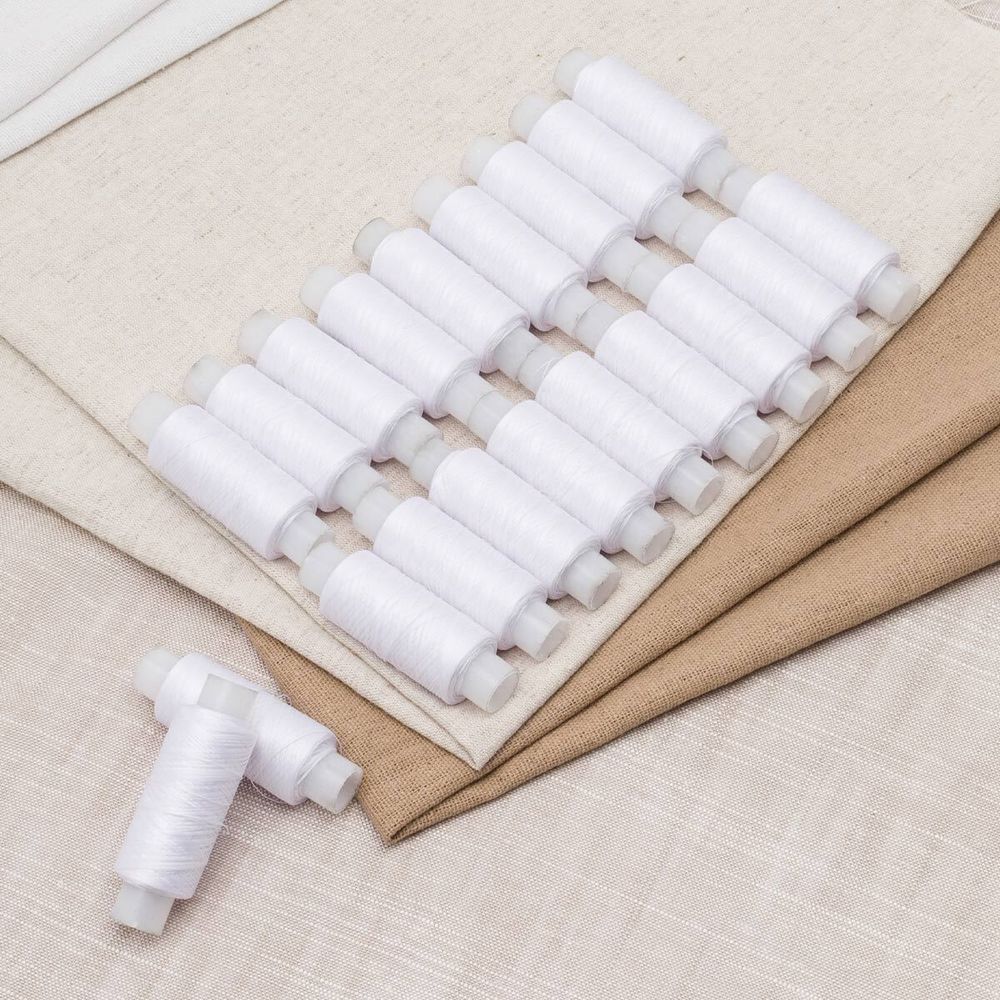 Нитки лавсановые 33Л 200м, 001 белый, 20 катушек