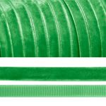 Лента бархатная (тесьма) 10.0 мм / 20±1 метров, LB1037 нейлон зеленый