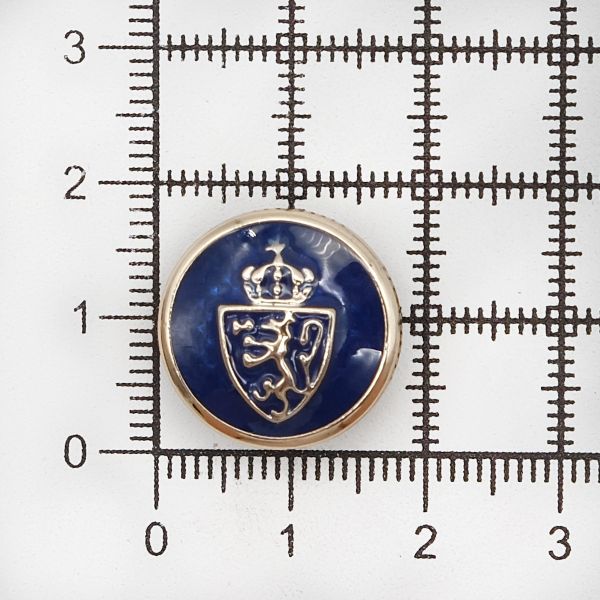 Пуговицы на ножке 28L (18мм), пластик (g.blue (синий/золото)), 36 шт, PS39