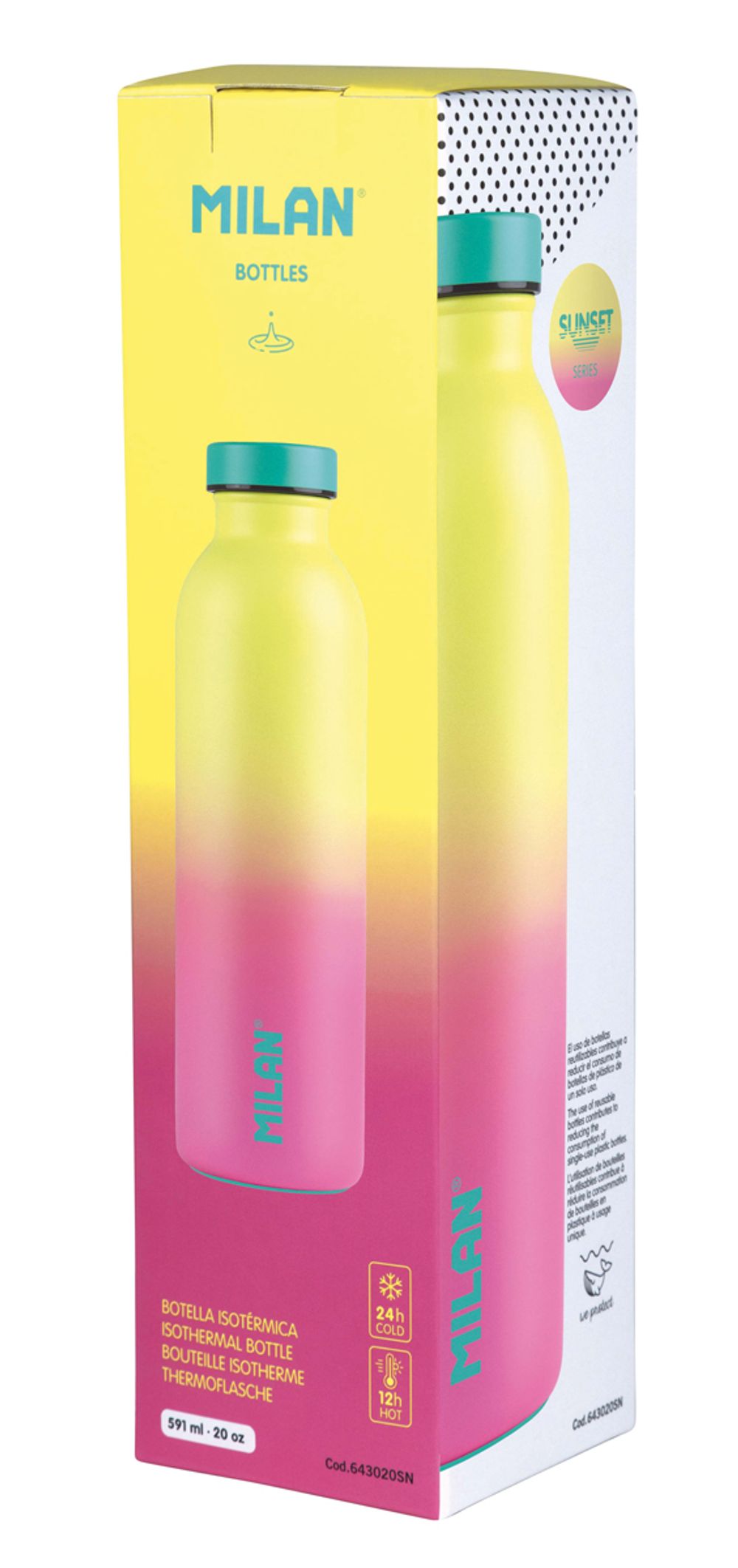 Бутылка металлическая для напитков Sunset series 591 мл, 643020SN, Milan