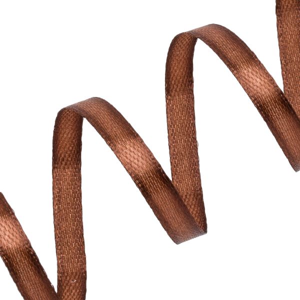 Лента атласная 1-сторонняя 6.0 мм / 22.86±1 метров, Л, C120/23 коричневый, Globus