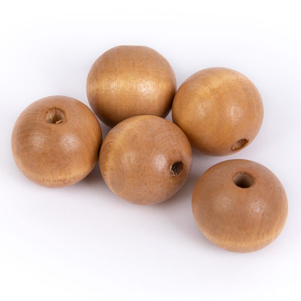 Бусины дерево ⌀30 мм, 50 шт, тёмное дерево, Zlatka HWBD-30