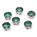 Хрустальные стразы в цапах круглой формы, изумрудный 8 мм, 10 шт. Astra&Craft, РЦ015НН8