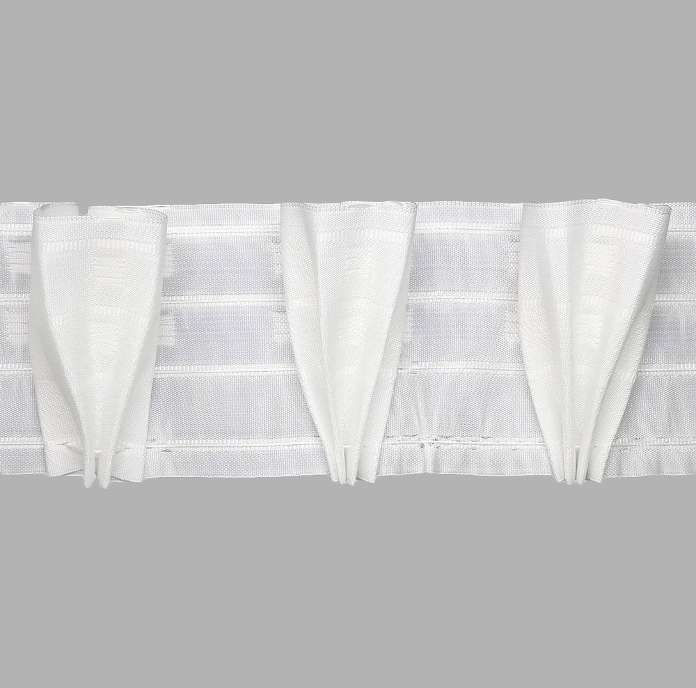 Лента (тесьма) шторная: сборка рюмочная (1:2.5) 100 мм / 50 метров, тюльпан-рюмочка