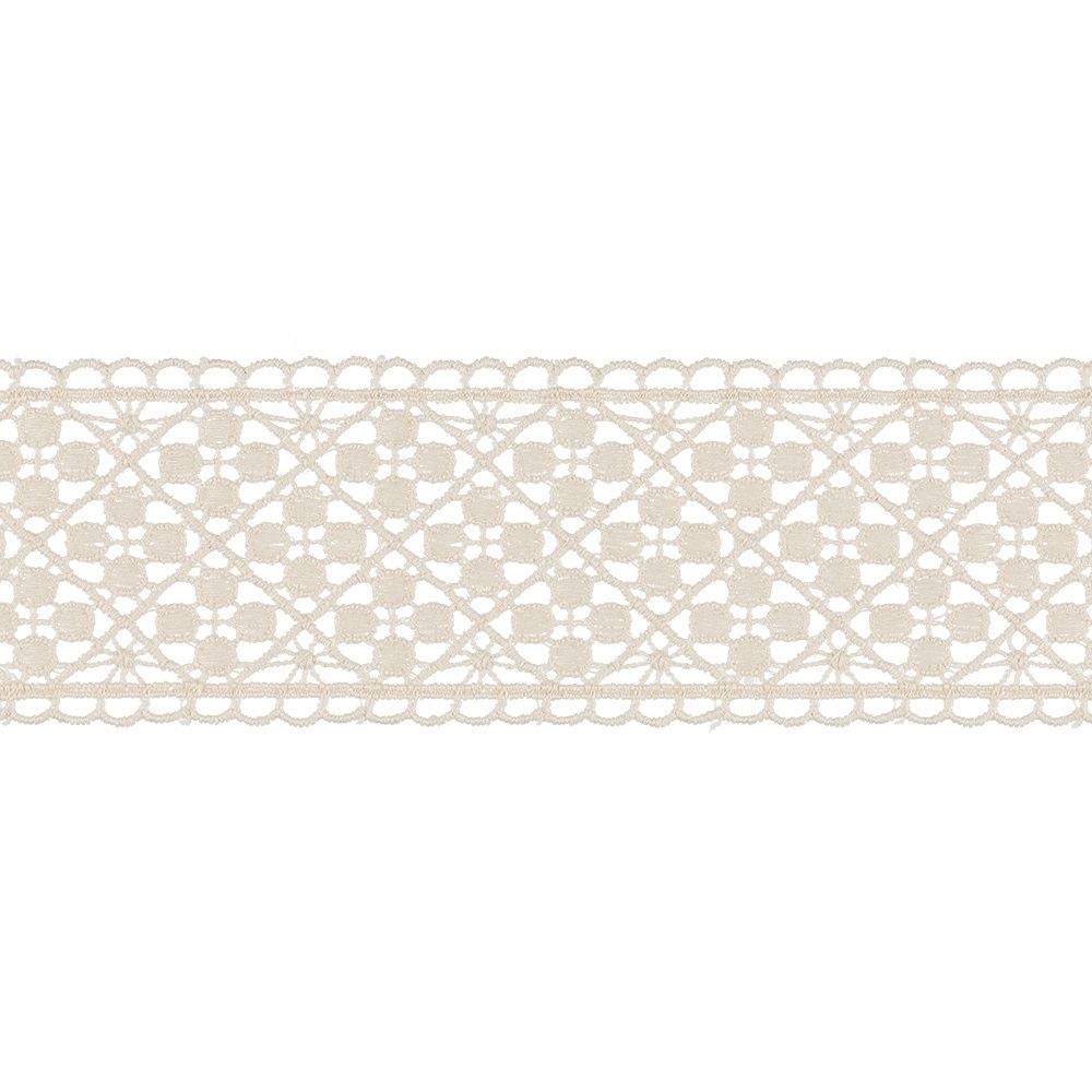 Кружево гипюр (плетёное) 57 мм / 10 м, бежевый, Gamma GGM-5701