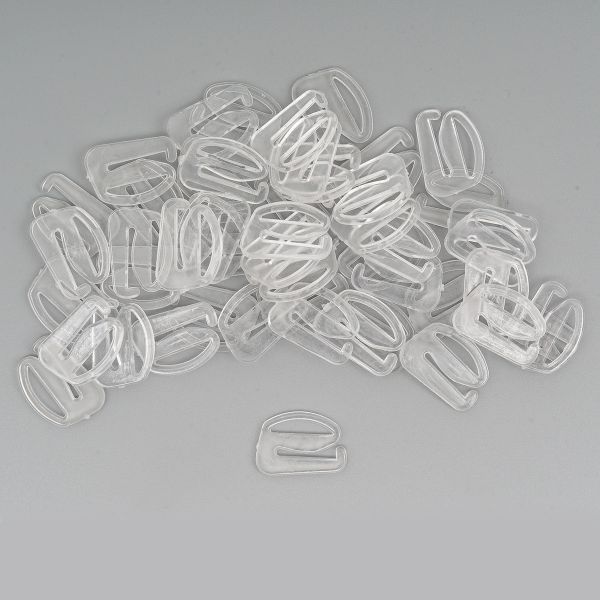 Крючки для бюстгальтера пластик 12.0 мм, 50 шт, прозрачный, Globus