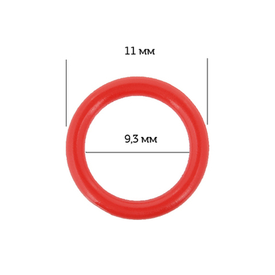 Кольца для бюстгальтера пластик ⌀9.3 мм, 100 красный, Arta, 50 шт
