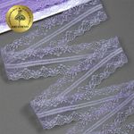 Кружево отделочное в стиле "трикотаж" 40 мм, 150-1, цв.07 сиреневый, 9.14м