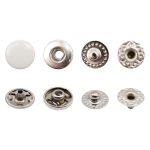 Кнопка Альфа (S-образная) ⌀10.0 мм, ≈1440 шт, МЕТАЛЛ, эмаль, 102 молочный матовый + отв.части никель, ВТ-2, NEW STAR