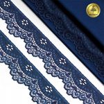 Кружево эластичное (стрейч) 35 мм, 1809, цв.S058 синий сапфир уп.50м, Kruzhevo