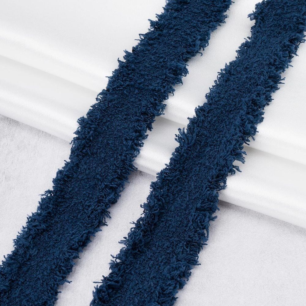 Тесьма отделочная твидовая 40 мм / 41.14 метра, синий, 3Al286