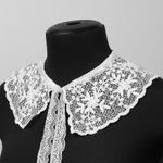 Накладной кружевной воротник 30х35 см, матовая нить Kruzhevo TBY.13/190, цв.белый уп.1шт