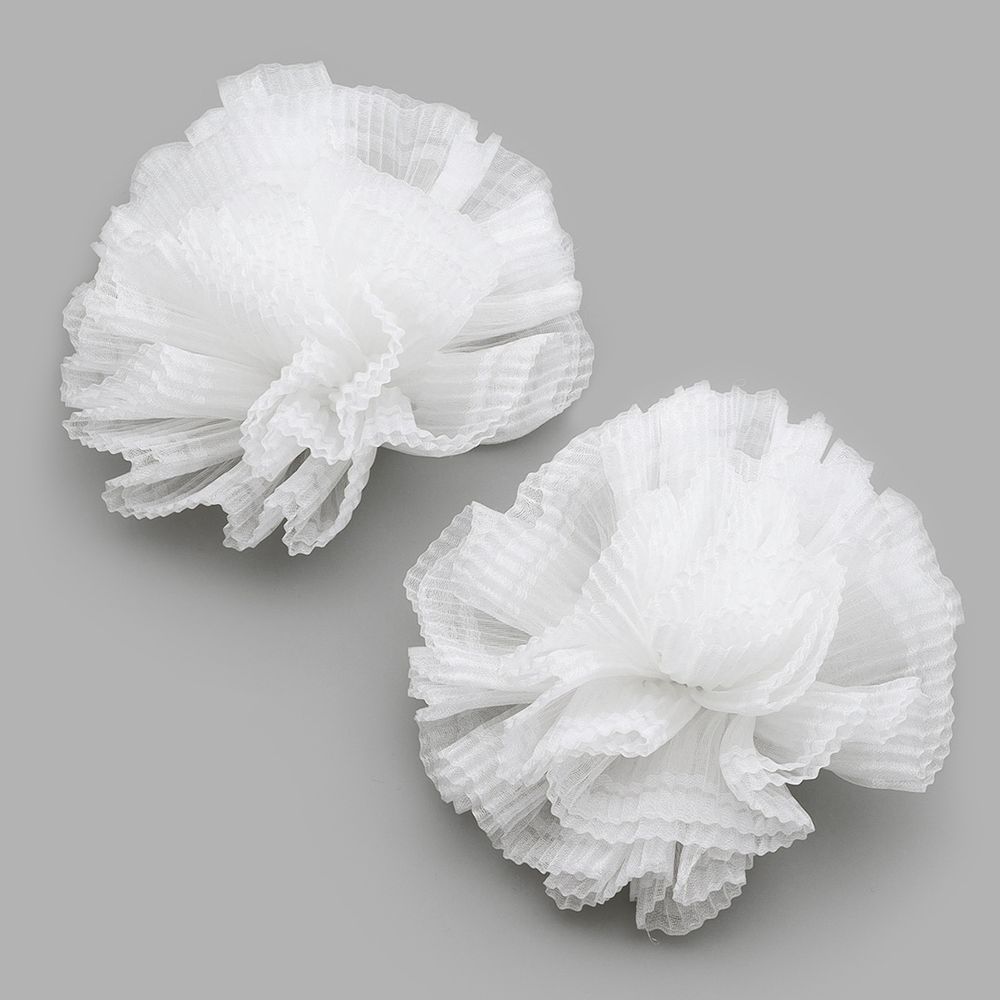 Бант декоративный ⌀11 см, уп., 10 шт, белый, С403