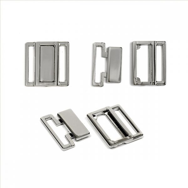 Пряжка-застежка для купальников металл 20.0 мм, 122SW цв.никель уп.10 шт