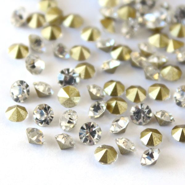 Стразы конусовидные риволи 3,8мм, ss16, 144 штук (стекло) (01 crystal)