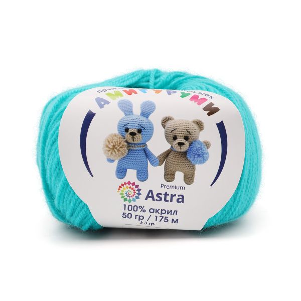 Пряжа Astra Premium (Астра Премиум) Амигуруми / уп.6 мот. по 50 г, 175 м, 083 нефрит