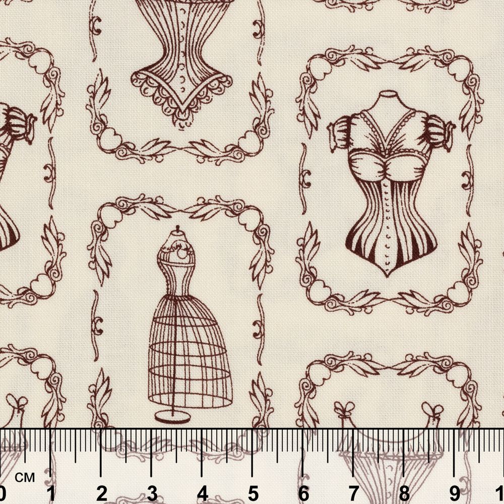 Ткань для пэчворка Peppy Век моды, отрез 50х55 см, 146 г/м², ВМ-18 бежевый, Peppy