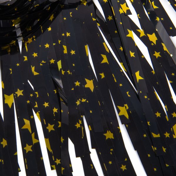 Занавес Дождик 100х200 см, 01_черные звезды, Boomzee GBZ-13