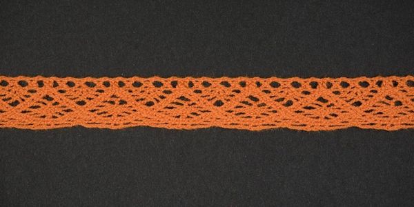 Кружево вязаное (тесьма) 16 мм цв. оранжевый, AF-118-083, Alfa, 25 м
