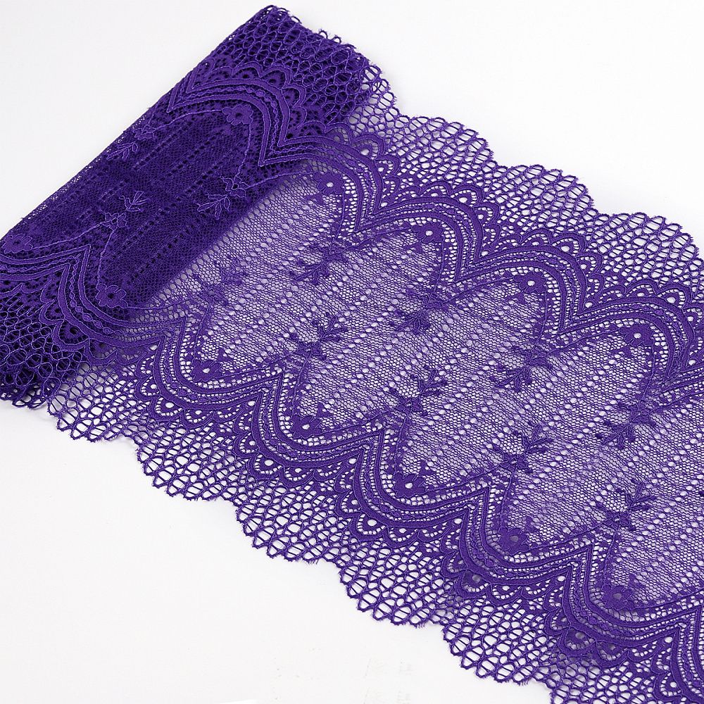 Кружево бельевое эластичное 230 мм / 10 м, 8037, цв.F170 фиолетовый, Kruzhevo