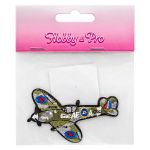 Термоаппликация "Военный самолет", 7.8х5.5см