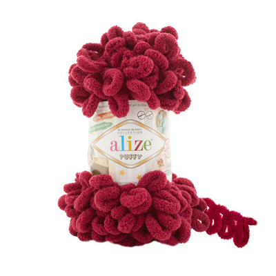 Пряжа Alize (Ализе) Puffy / уп.5 мот. по 100 г, 9м, 107 фуксия A