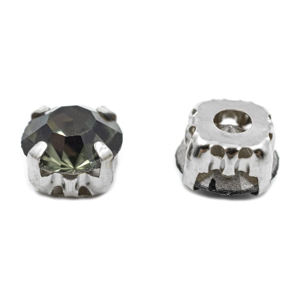 Хрустальные стразы в цапах/серебро, 8мм, 20 шт/упак, Astra&Craft (39 дымчато-серый), 4AR167/168