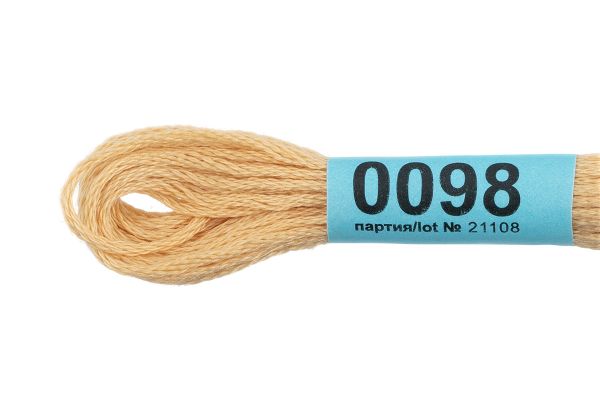 Мулине Gamma 100% хлопок, цв.0098 бежевый, 24 мотка по 8 метров