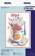Набор для вышивания нитками Panna, Чашка рукодельницы, 17х24 см