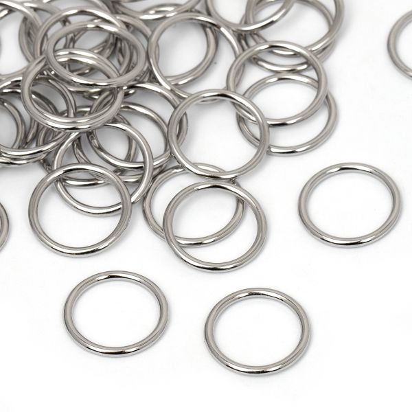 Кольца для купальника металл ⌀15.0 мм, никель, 015D.SW, 100 шт