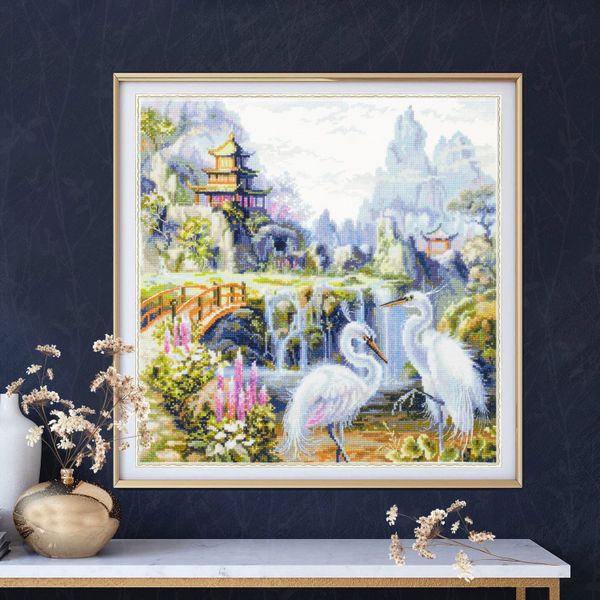 Набор для вышивания нитками Чудесная игла, Безмятежное утро, 30х30 см