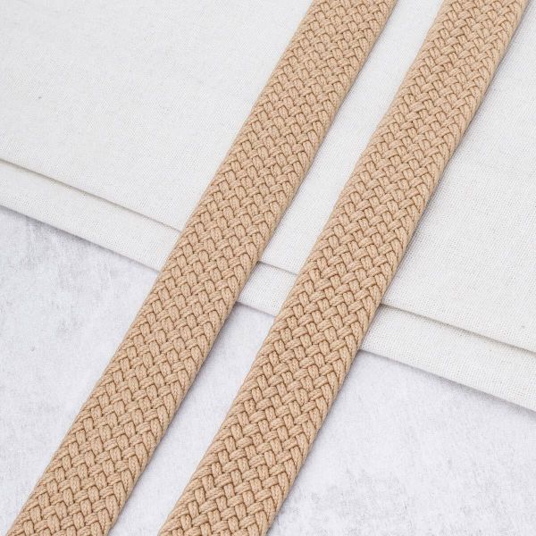Стропа (ременная лента) 34 мм / 22.86 метра, [49.32 г/пог.м], плетеная эластичная, 08 бежевый, 3Al296