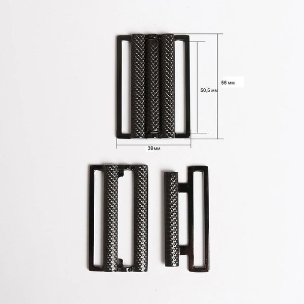 Пряжка-застежка 50.5 мм (внешн. 56х39 мм), 4 шт, чер.никель, BIG