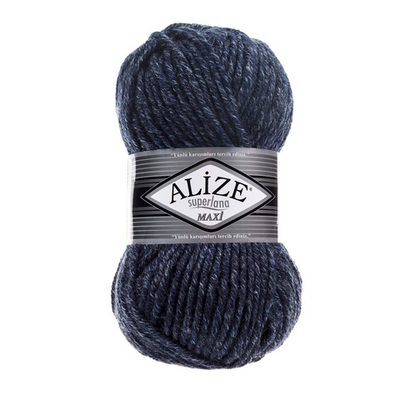 Пряжа Alize (Ализе) Superlana Maxi / уп.5 мот. по 100 г, 100м, 805 темно-синей жаспе A