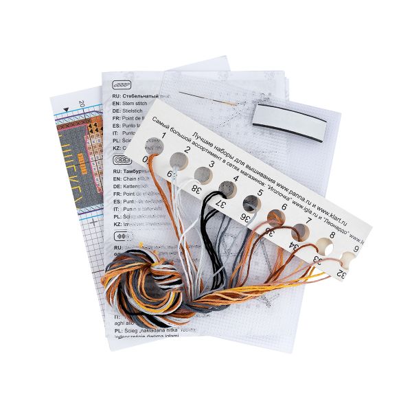 Набор для вышивания нитками Klart, Магнит Виски, 7,5х8 см