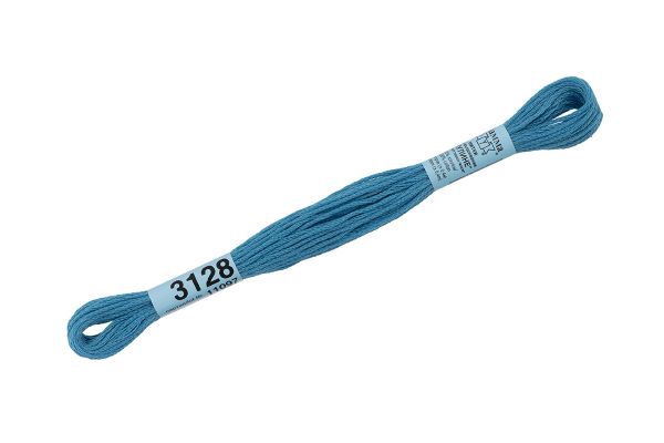 Мулине Gamma 100% хлопок, цв.3128 св.св.синий, 24 мотка по 8 метров