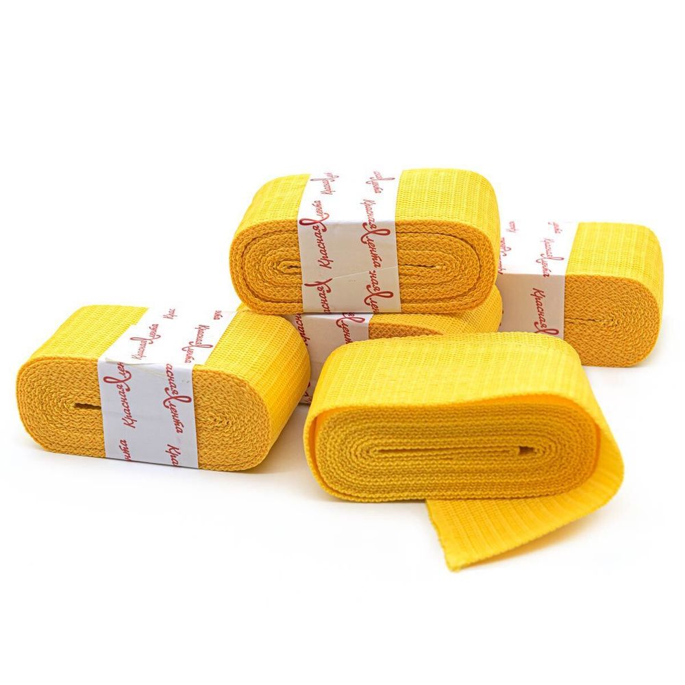 Стропа (ременная лента) 50 мм / 5х2.5 метра, толщ. 1.0 мм, [28 г/пог.м], 100% п/э, 2 желтый /TOS/