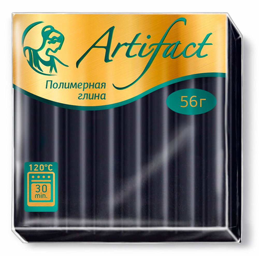 Полимерная глина Артефакт, АФ.821226/0009 классический, цв. Черный 56 г