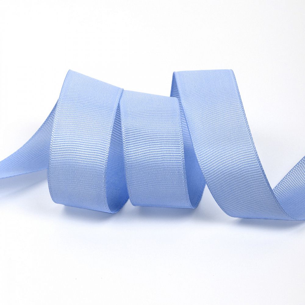 Лента репсовая (в рубчик) 25.0 мм / 22.8±1 метра, S351 голубой, Magic4Hobby