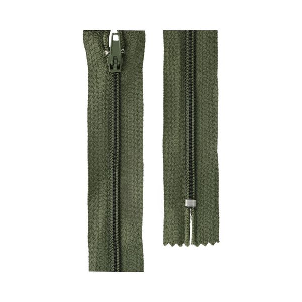 Молния спираль (витая) брючная Т4 (4 мм) 1 зам., н/раз., 18 см, п/автомат, 315 хаки, G004P Gamma, 10 шт